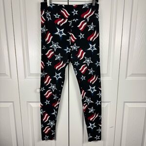 Lularoe Women's Tall and Curvy Leggings Stars and Stripes Print Patriotic